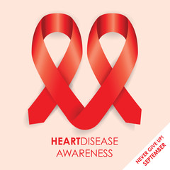 Wall Mural - heart disease ribbon