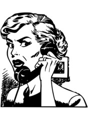 Sticker - Angry Woman On Phone