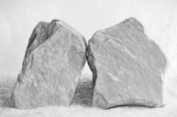 Poster - two stones - illustration based on own photo image