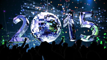 Aufkleber - 2015 with spinning disco ball