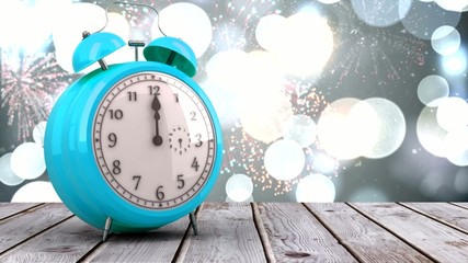 Poster - Alarm clock counting down to midnight for new year