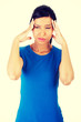 Woman with headache or problem