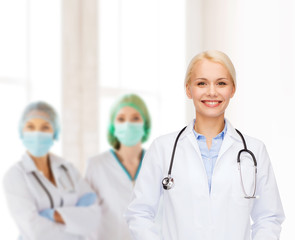 Sticker - smiling female doctor with stethoscope