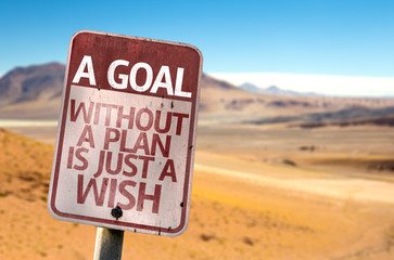 Wall Mural - A Goal Without a Plan Is Just A Wish sign with a desert