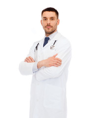 Poster - male doctor with stethoscope