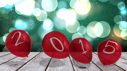 Aufkleber - 2015 balloons against glowing background