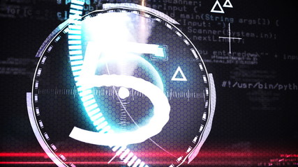Aufkleber - Countdown from ten to one in technology style