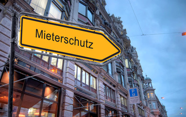 Poster - Strassenschild 23 - Mieterschutz