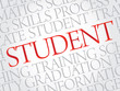 © dizain - STUDENT. Word education collage on gray vector background