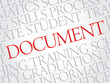 © dizain - DOCUMENT. Word education collage on gray vector background