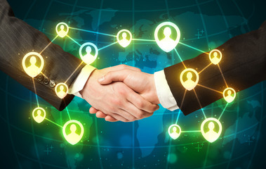 handshake, social netwok concept