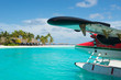 Sea plane, tropical beach resort