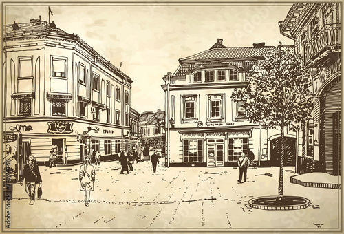 szkic-ilustracji-wektorowych-miasta-uzhorod
