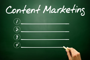 Poster - Content Marketing blank list, business concept on blackboard