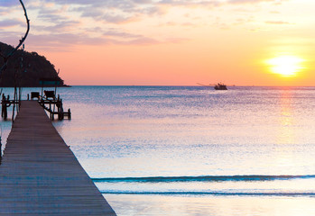 Canvas Print - Nightfall by the Sea At the End of the Day