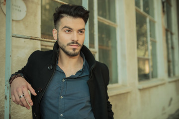 Poster - attractive young fashion man looking away