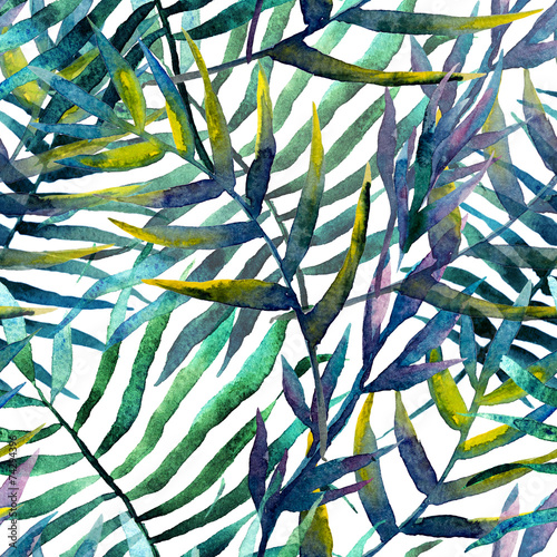 Naklejka - mata magnetyczna na lodówkę leaves abstract pattern background wallpaper watercolor