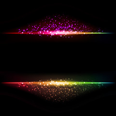 Poster - Abstract dark background with color light frame