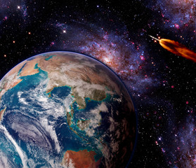 Wall Mural - space earth rocket galaxy