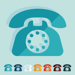 Sticker - Flat design: telephone