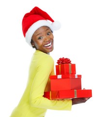 Poster - Beautiful african girl with gifts.