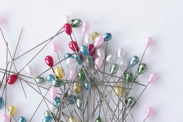 Colourful sewing pins