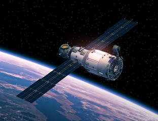 Wall Mural - space station in space
