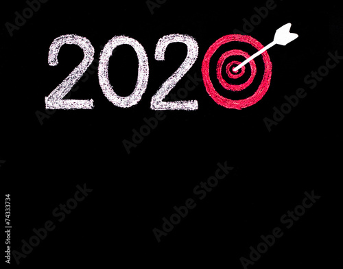 Fotografia Conceptual image of Year 2020, in shape of a target