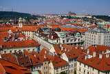 Fototapeta Miasto - Red roofs of houses in  Old  Central Square, Prague