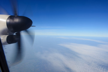 Wall Mural - Turboprop airplane windows view