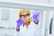 young beautiful blonde in the laboratory