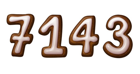 gingerbread cookies numbers illustration isolated