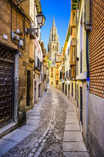Toledo, Spain Alleyway Viewing Toledo Cathedral