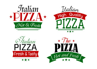 Wall Mural - Various italian pizza labels set