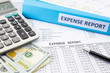 Financial expense report with money
