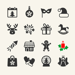 Wall Mural - christmas icons collection. vector