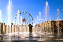 View Of The Water Jets In The City Of Nice