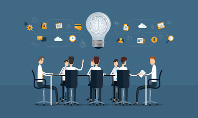 Poster - vector business  teamwork   meeting and  brainstorm