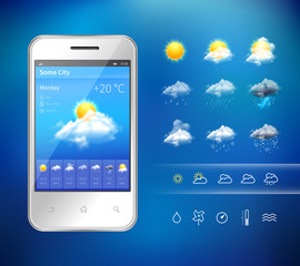 Wall Mural - mobile weather application