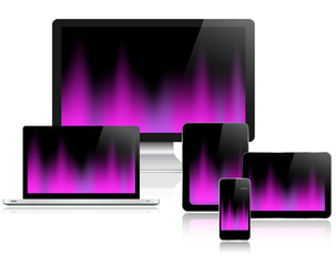 Wall Mural - website template on multiple devices