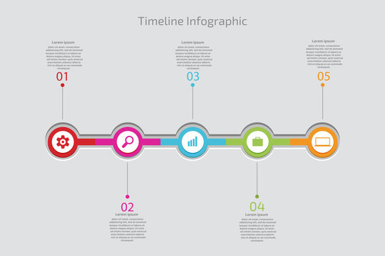 Timeline Infographic. Vector template.