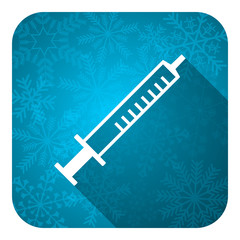 Poster - medicine flat icon, christmas button, syringe sign