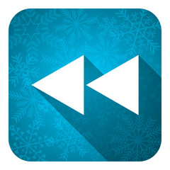 Poster - rewind flat icon, christmas button