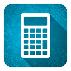 Poster - calculator flat icon, christmas button