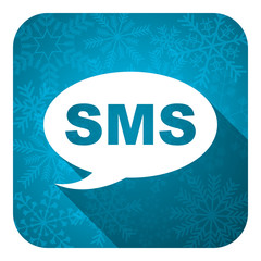Poster - sms flat icon, christmas button, message sign