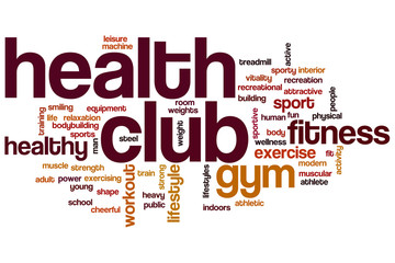 Wall Mural - Health club word cloud