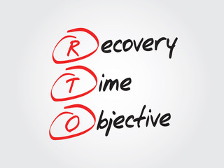 Poster - Recovery Time Objective (RTO), vector business acronym