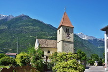 Italian Alps-view To Church In Plaus