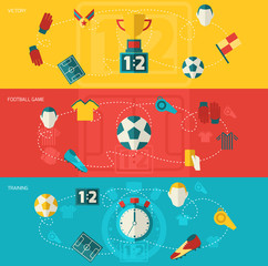 Poster - Soccer icons flat