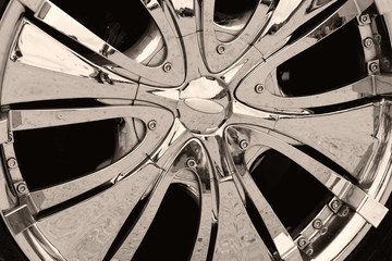 Canvas Print - Detail photo of a car rim